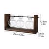 Hydroponic Vase Simple Decorative Glass Flower Vase Plant Terrarium with Wooden Stand