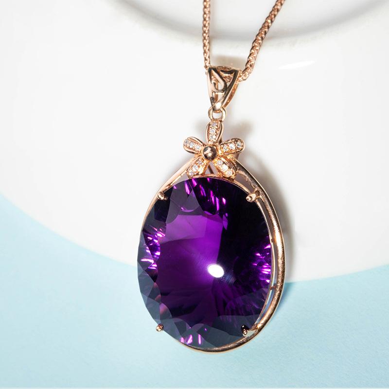 POMOiii Nuevo collar con colgante ovalado de temperamento, accesorios vintage para mujer, regalo de fiesta, joyería elegante