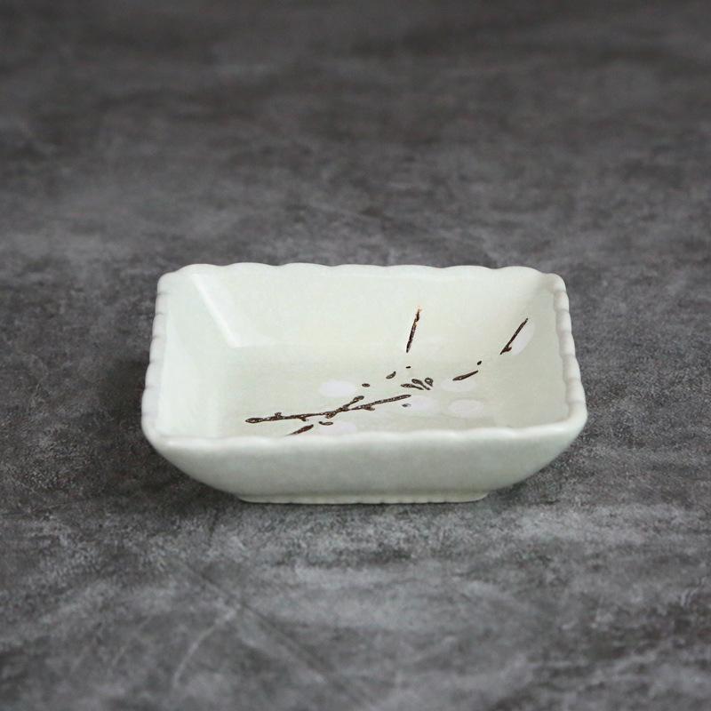 Ceramic Taste Dish Small Plate Mini Soy Sauce Tray Saucer Seasoning Bowl Jam Nut Porcelain Tableware Household Kitchen Supplies