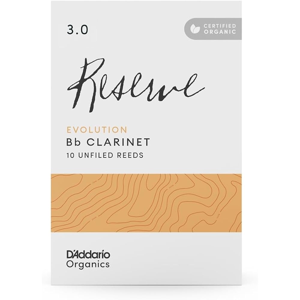 D'Addario WoodWinds Daddario Reed for Bb Clarinet USDA Organic Certified RESERVE EVOLUTION ODCE10...