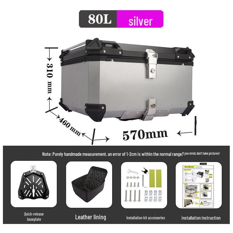 Quick-Release Waterproof Motorcycle Aluminum Tail & Side Boxes (28L-100L)