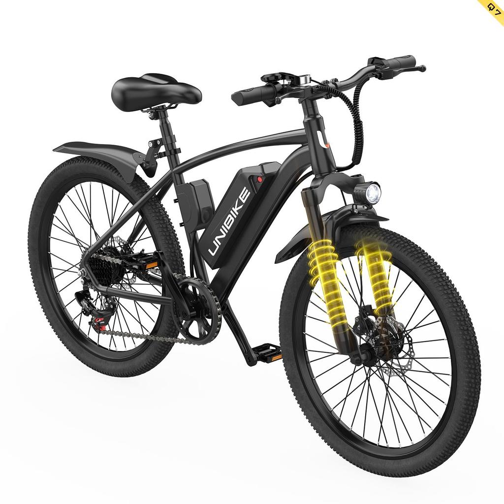 Unibike Q7 26" Electric Bike for Adults, 36V 10Ah Battery, 250W, 7-Speed