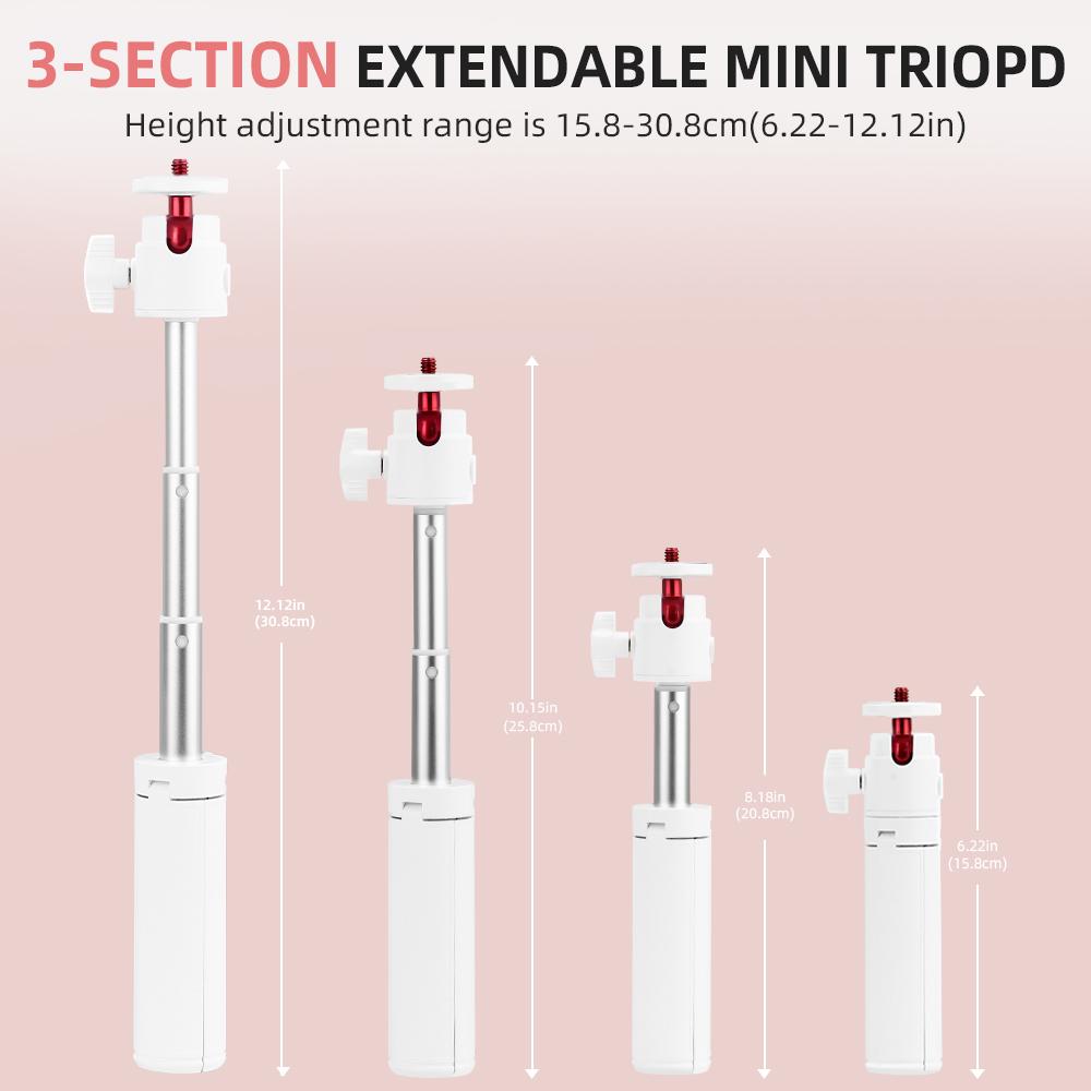 FLYMILE Universal Selfie Stick for GoPro Insta360 Action Cameras Tripod with Rotating Ball Head