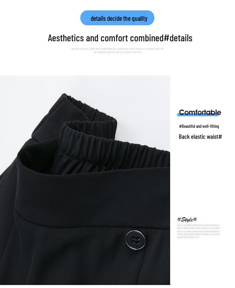 2024 Women's High Waist Wide Leg Nine-Point Skirt Pants - Spring/Summer Slimming Casual Swing Fit