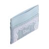 Dior Oblique Freesia Letter Embroidery White Lace Detail Cotton Blend Calfskin Card Holder Women accessories Light-Blue S2400PUKL-M259
