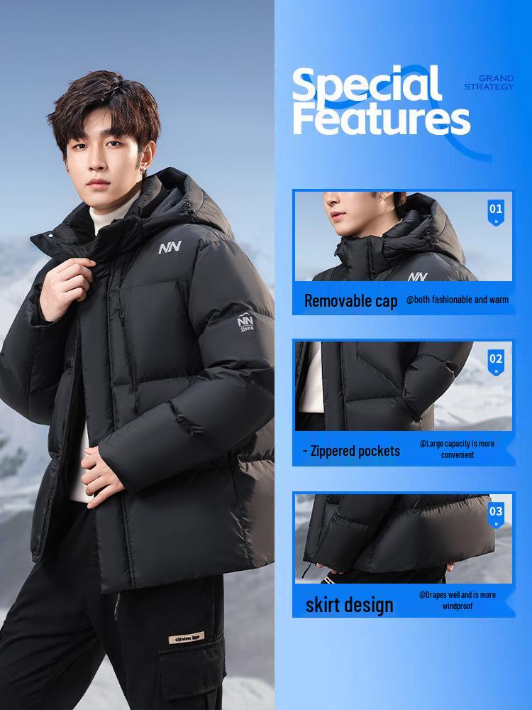 Men's Short Winter Down Jacket: Extreme Cold Protection & Warmth