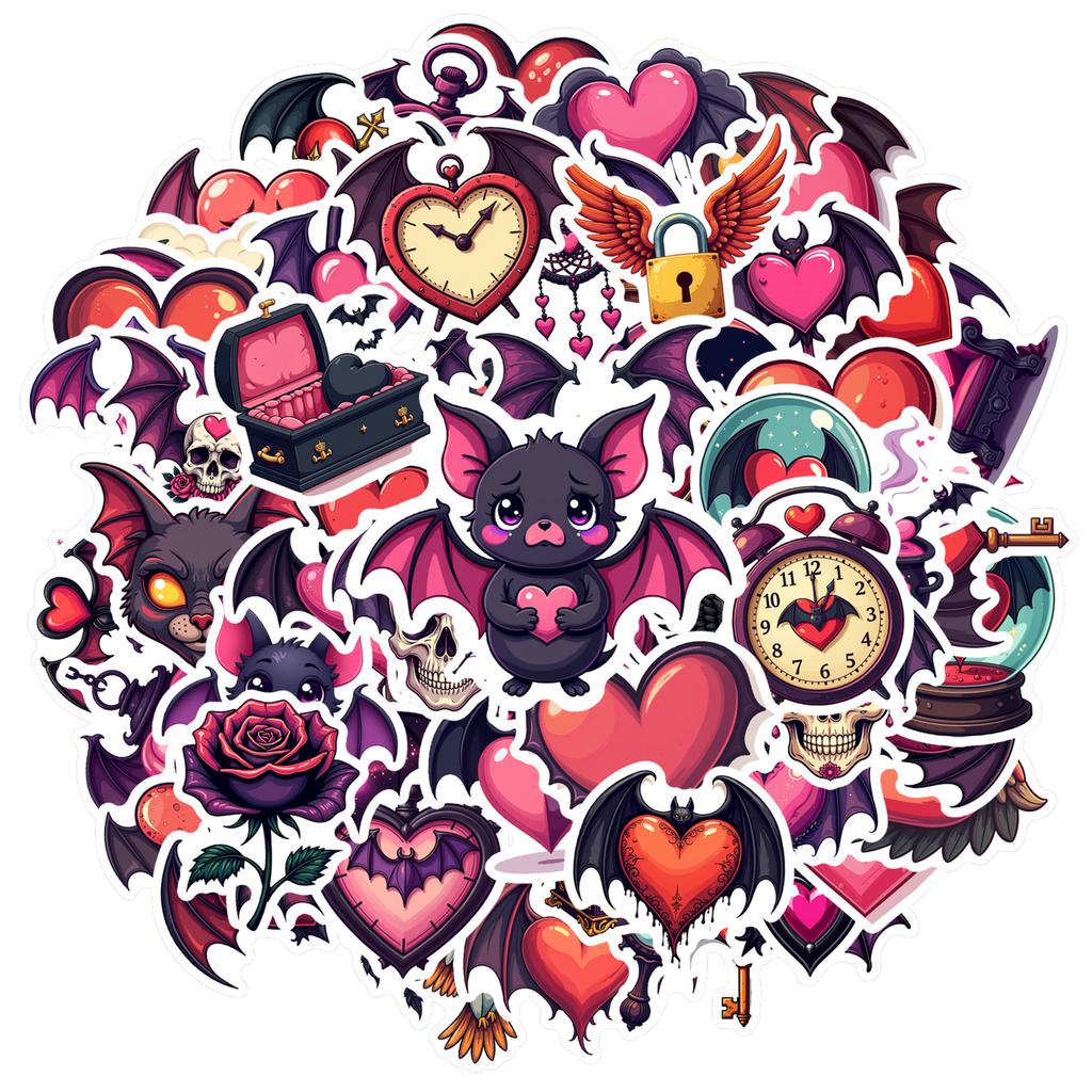 Cute Gothic Decals Cartoon DIY Stickers Stationery Stickers For Guitar Fridge Car Sticker