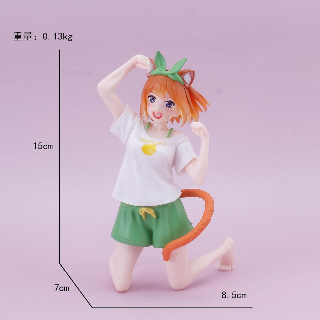 Non-Toxic 10-18Cm Yotsuba Anime Cute Nakano Nino Figurine The Quintessential Quintuplets Figure Cat Nakano Miku Figure Pvc Collection Toys