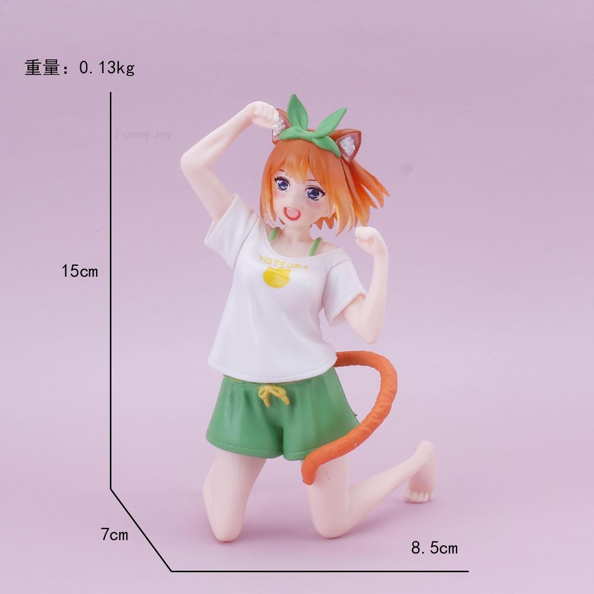 10-18cm Yotsuba Anime Niedliche Nakano Nino Figur Die quintessentiellen Quintuplets Figur Katze Nakano Miku Figur PVC Sammlerstücke Spielzeug NO BOX