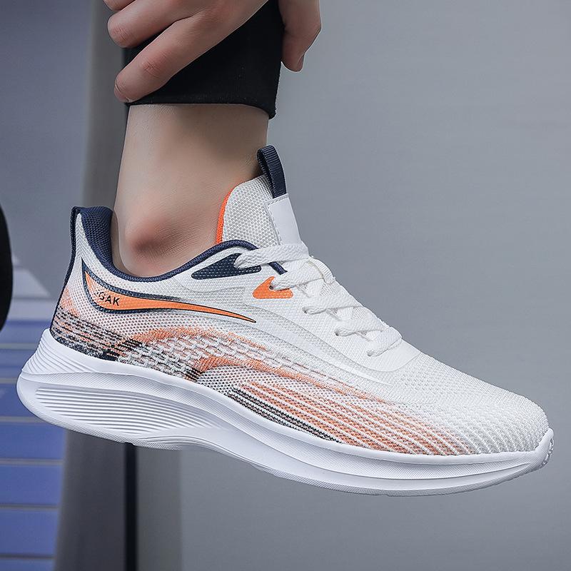 Popular foreign trade lightweight large size men's shoes 50 sports shoes trendy flying woven mesh shoes men's 49 lightweight running shoes men