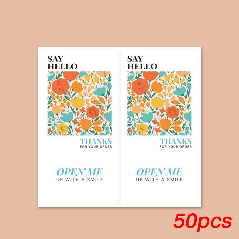 

50pcs This Package Nice To Meet You Too Sticker Seal Label Thank You Small Business Handmade Merchandise Decoration Stickers