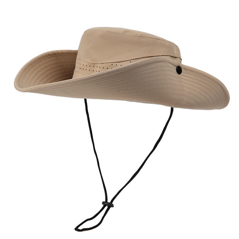 Quick Dry Wide Brim Bucket Hat for Men Women Cap Breathable Adjustable Chin Strap Outdoor Hiking Fishing Sun Hat