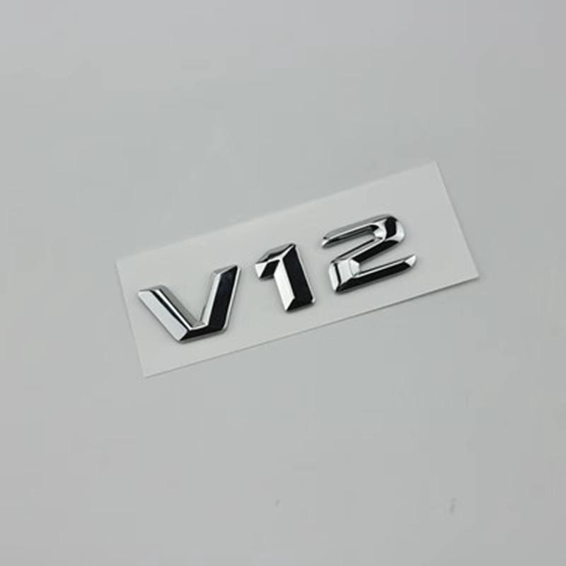1Pc Car Displacement ABS Sticker V6 V8 V10 V12 Car Side Sticker Rear Tail Badge For Mercedes-Benz BMW
