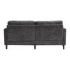Modern two-seater Chenille sofa, wooden legs, LED lights, USB charger and storage bag