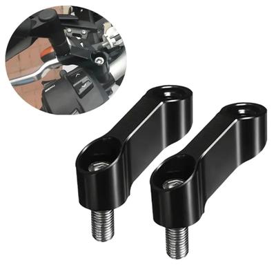 Universal Motorcycle Rearview Mirror Riser Extender Adapter 8mm 10mm Thread CNC Aluminum Mirror Mount Extension Bracket Accessories