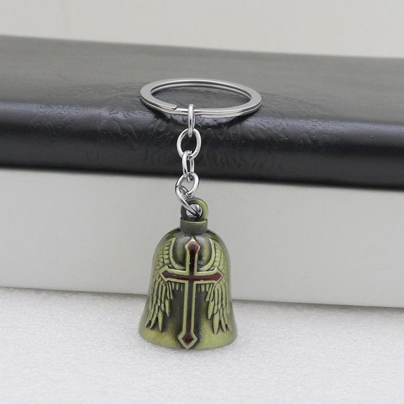Retro Metal Jewelry Keychain with Bell Pendant - Car and Bag Decoration