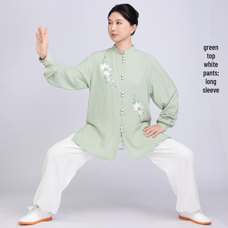 

LIEYAO Women s Linen Cotton Tai Chi Suit M