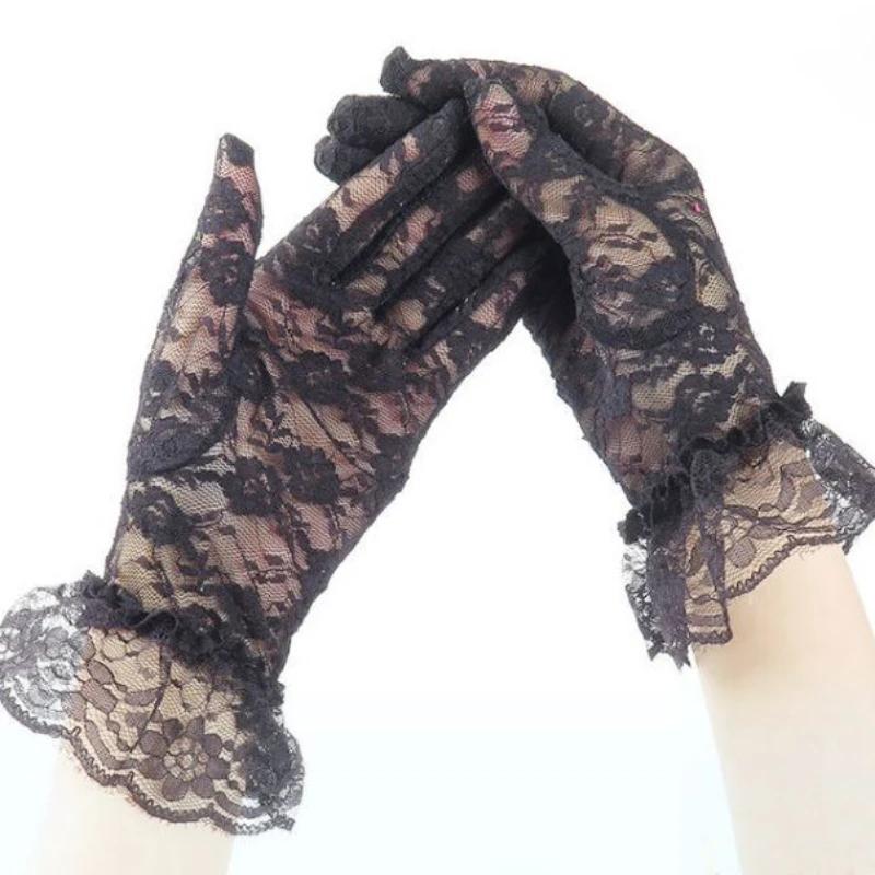 Women Sexy Tights Bodystocking Lace See-Through Lingerie With Gloves Transparent Zipper Open Crotch Jumpsuit Erotic Sleepwear