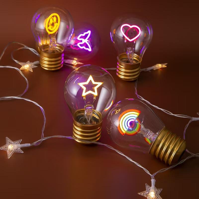 Niedliches Cartoon LED-Glühbirne Nachtlicht, Wiederaufladbar, Bunte Dekorative Tragbare Lampe