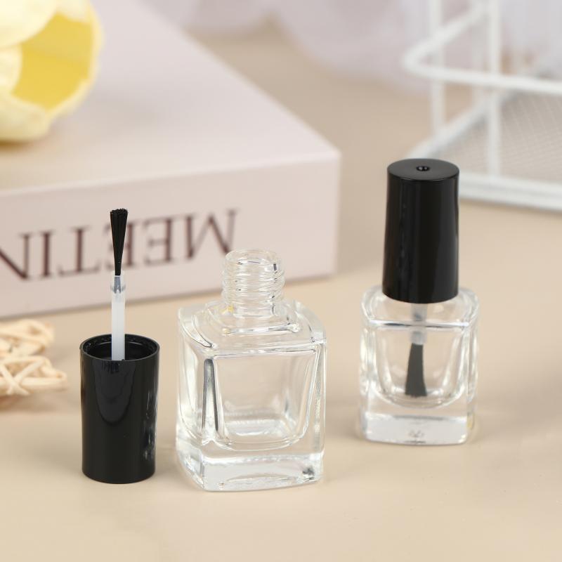 5/10/12/15Ml Empty Clear Glass Nail Polish Bottles With Brush Cap Refillable Containers For Nail Art Lip Golss Liquid Sample