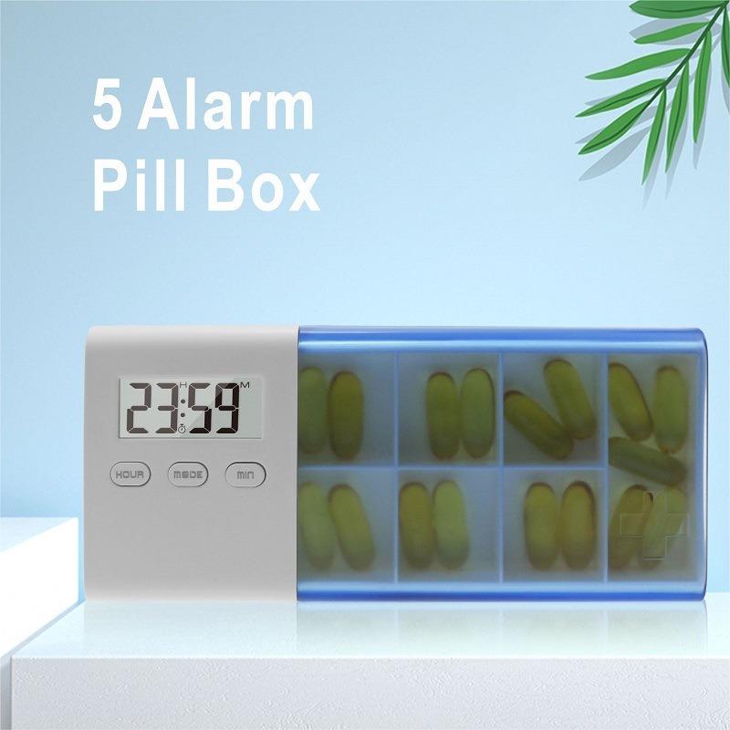 Rechargeable ABS Pc Pp Material Vibration Ring Reminder 5 Sets of Alarm Clock Smart Delivery Electronic Medicine Box