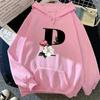 Autumn Winter Womens Hoodies Casual Letters A-Z Printing Sweatshirts Sportswear Outdoors Sports Jogging Woman Clothing New Tops