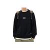 Li-Ning Embroidered Logo Loose Fleece Crew Neck Sweatshirt Men Tops Black AWDQD27-3