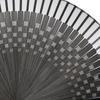 Stylish Kimono Iroha Fabric Folding Fan with Fan Dyed Checkered 22cm Men's Bag, Bone, Pattern, (Black)