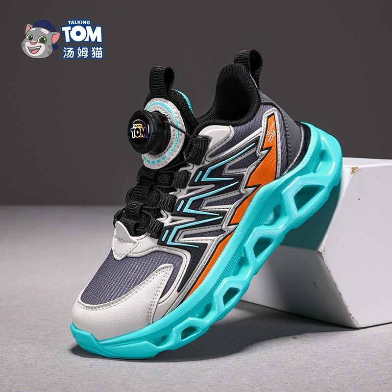

Tom cat classmate boy new spring and summer mesh breathable TOM boys button sneakers lightweight wear-resistant running shoes 28