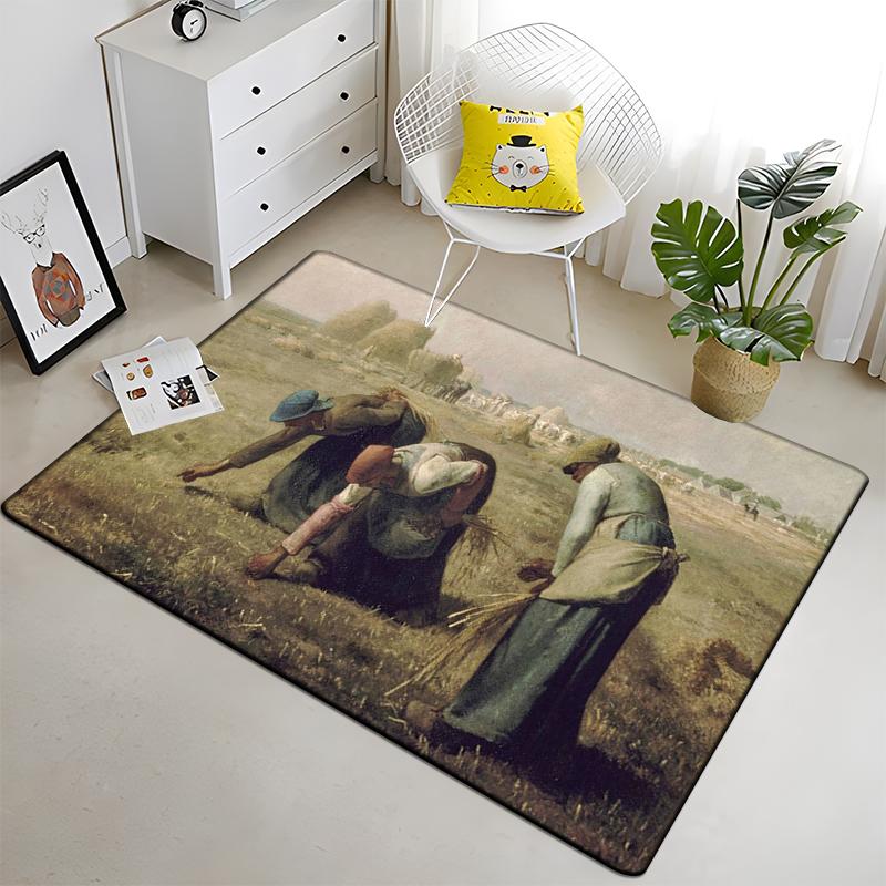Famous Paintings Art Printed Carpet for Living Room Large Area Rug Soft Carpet Home Decoration Mats Boho Rugs Dropshipping