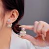 Flower Pearl Earrings Women's High-end Light Luxury Earrings 2023 New Fashion Celebrity Temperament Retro Foreign Style Earrings
