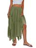 Women's Bohemian Maxi Skirt Flowy Asymmetric High Low Hem Casual Skirt