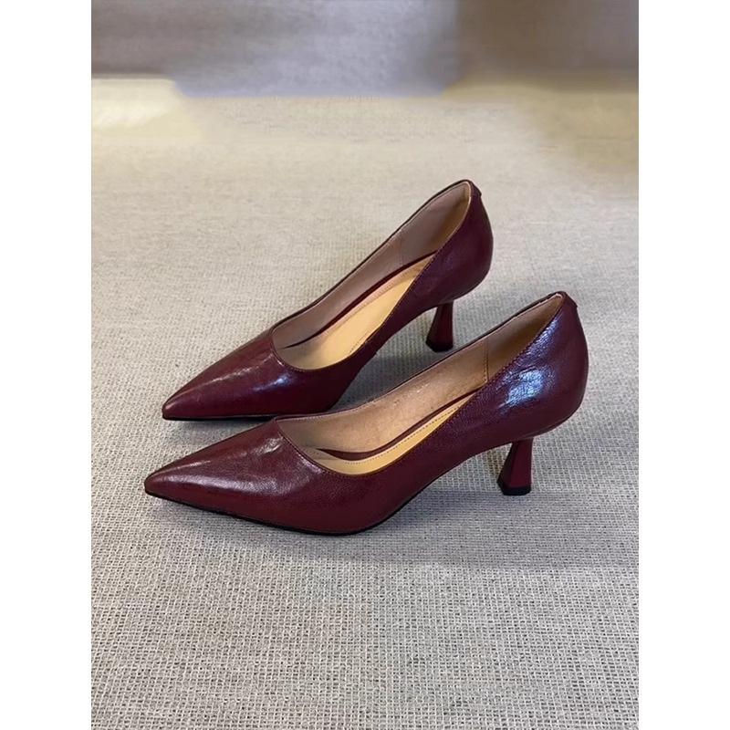 Pantofi Mici De Piele Frantezi Femei Piele Lacuata Incaltaminte Mary Jane Unice Primavara Si Vara Navetita Munca Tocuri Inalte