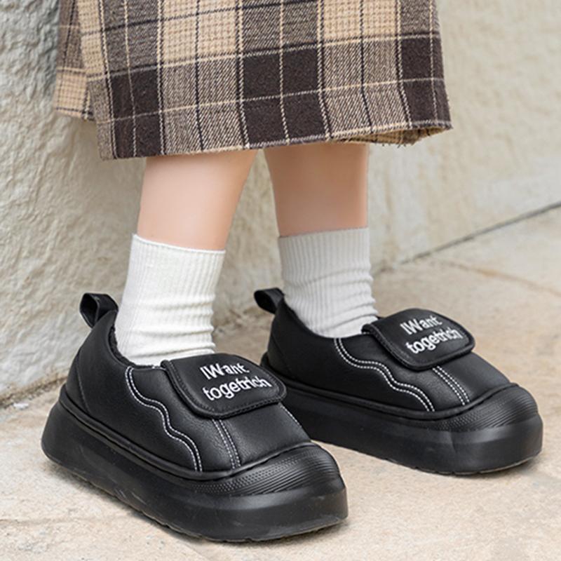Fashion Soft Thick Bottom Cotton Indoor Slippers Women 2025 Winter Cute Round Toe Non Slip Home Slippers Warm Plush Slip On Casual Shoes