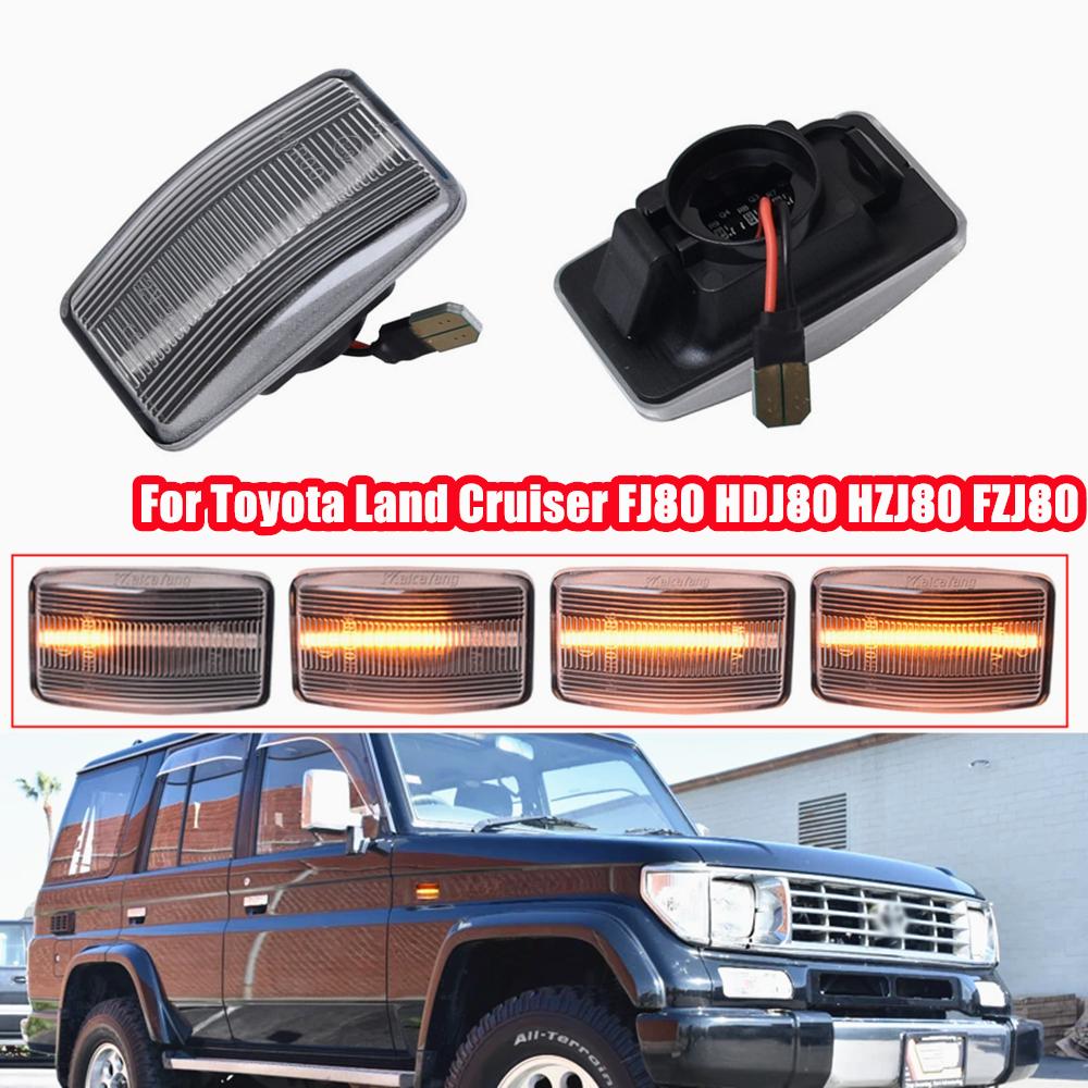 For Toyota Corolla Land Cruiser FJ80 Prado MR2 Starlet Carina Lexus LS400 LED Dynamic Side Marker Turn Signal Lights Car Styling