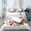 Duvet Cover Set 3D Santa Claus Merry Christmas Single Double Size Holiday Atmosphere Decoration Soft and Comfortable