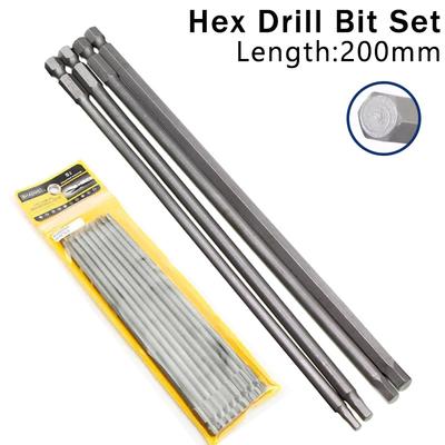 4/10PCS 200mm Hexagon Screwdrivers H3 H4 H5 H6 Screwdriver Bit Set Precision Impact Driver Magnetic Anti Slip Electric Hex Shank