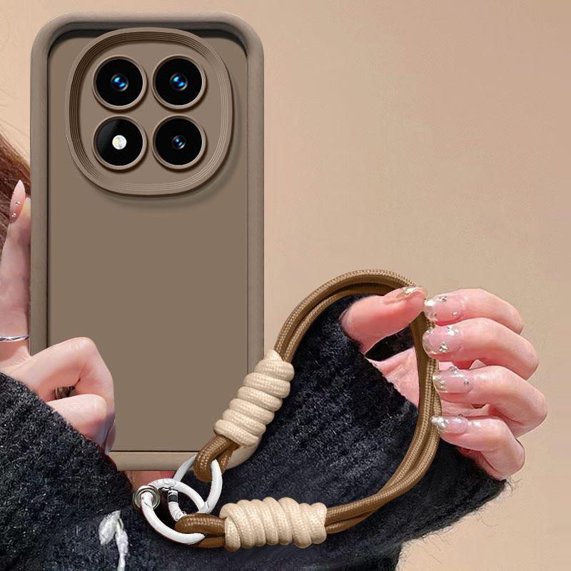 

Hand Strap Hanging Rope Phone Case For Xiaomi 15T 15T Pro Redmi Note14 Pro 14 Pro Plus 5G Soft Silicone Matte Cover Redmi Note14 Pro 5G