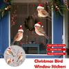 Red Christmas Hat Sparrow Bird Static Atmosphere Sticker Door Holiday Window Decorations Glass Shop M9M2