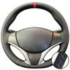 Hand Stitched Wear Resistant Perforated Non-slip Microfiber Leather 2014-2016 Steering Wheel Cover For Toyota Yaris Vios
