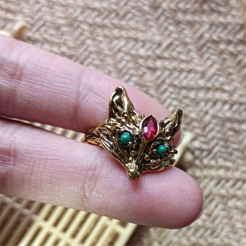 Adjustable Boho Fox Rings Finger Accessory for Women and Girls Vintage Style with Unique Design Inspired by Mythology