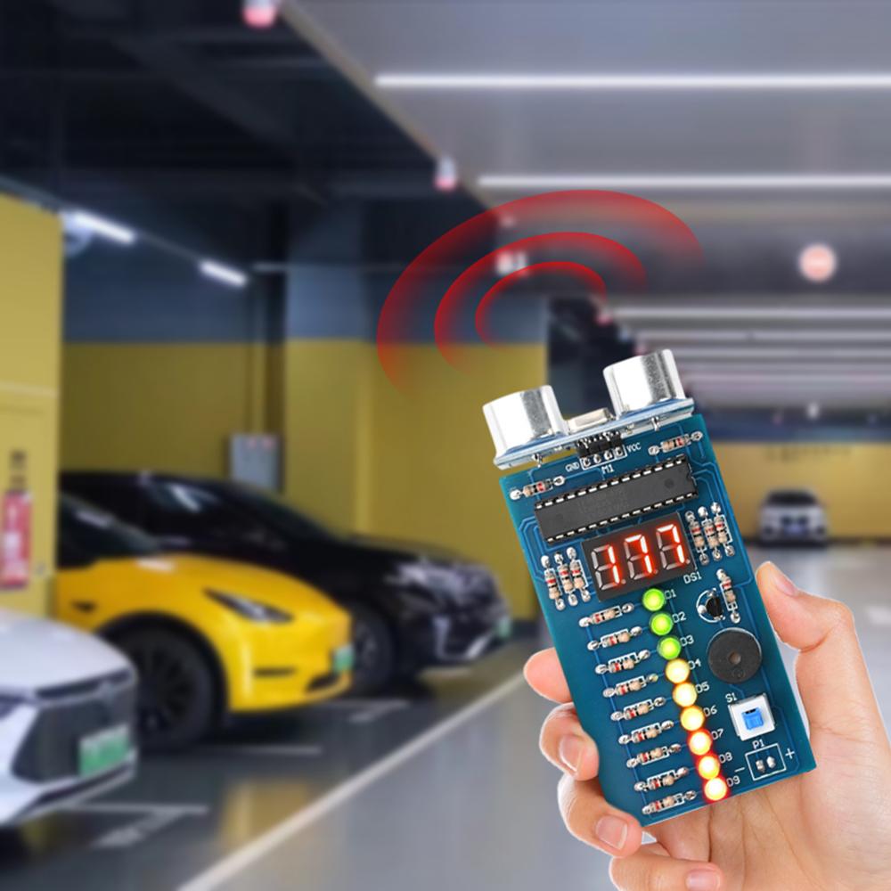 DC 4.5-6V Ultrasonic Distance Sensor Ultrasonic Parking Sensor Alarm Module Welding Practice DIY Kit With LED Indicator Light