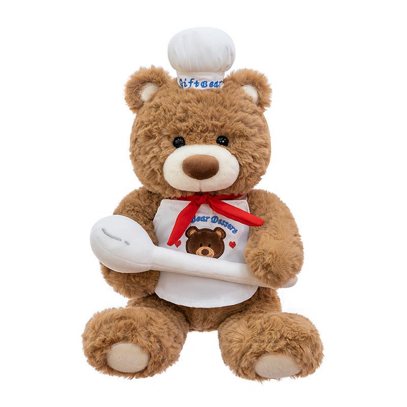 Chef Teddy Plush Bear And Wearing Overalls To Design Dolls Bear Suitable For Kid