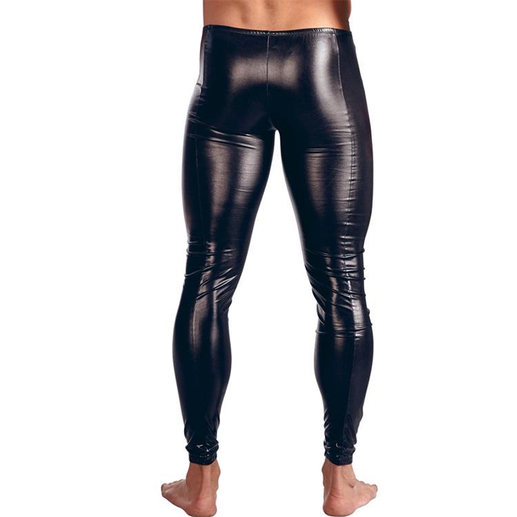 Men's Erotic Patent Leather Tight Pants Outfit