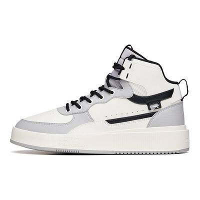 High-Top Slip-Resistant Durable Skate Shoes Men Sneakers White Gray 912238011-2