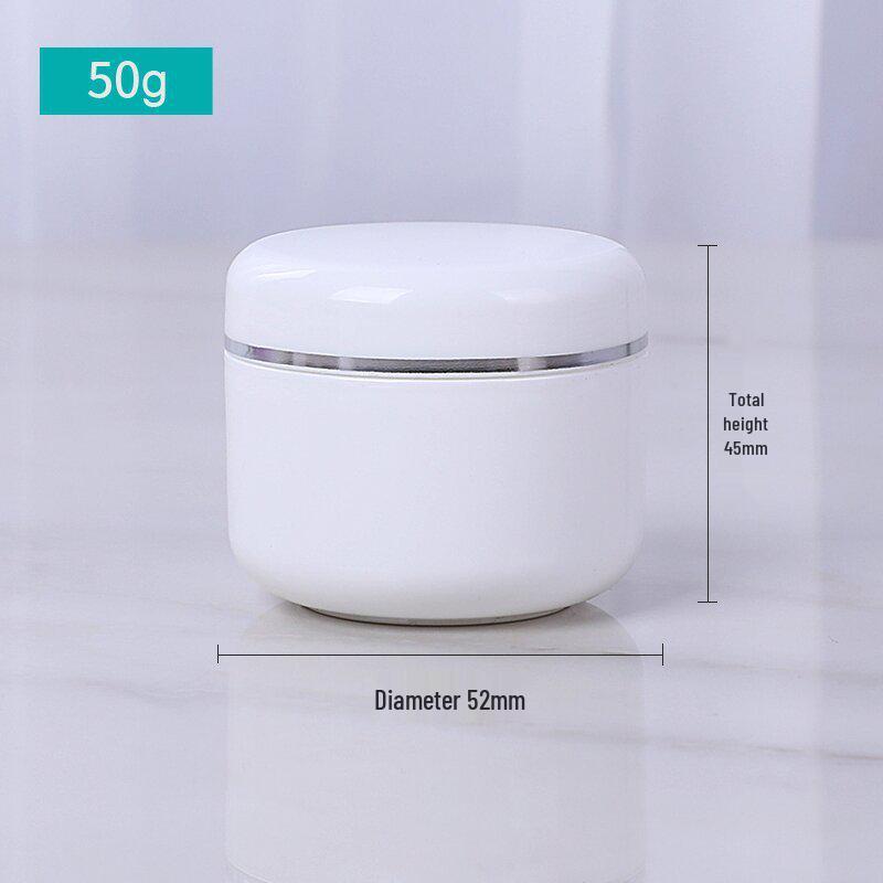 Auf Lager 20g Weiße Cremeschachtel mit Silberrand und Dichtung, 250g Kosmetik-Reiseglas