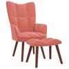 Day and Night - Day and Night Relaxation Armchair with Pink Velvet Stool