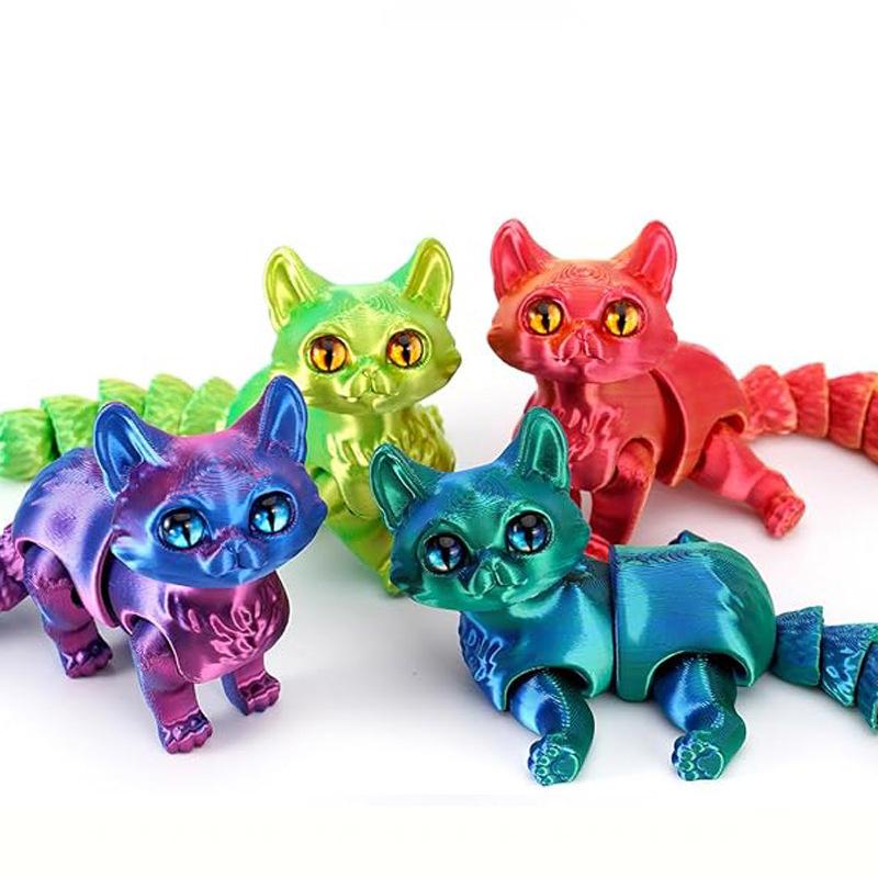 3D-printede Dyr Leketøy Flerleddet Bevegelig Dinosaur Slange Fidget Leketøy Voksne Autisme Stresslindrende Leker Skrivebordsdekor Barn Gave