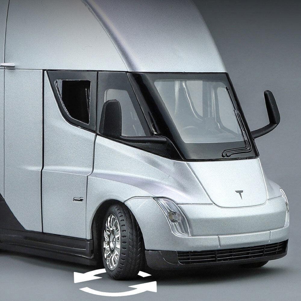 1/32 Tesla Trailer The Cast Model Car Toy for Kids Boys Collection