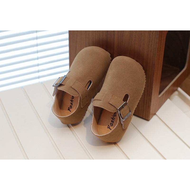 Kids Soft Sole Buckle Loafer Shoes Fall Toddlers Boys Girls Retro Style Slip-On Footwear